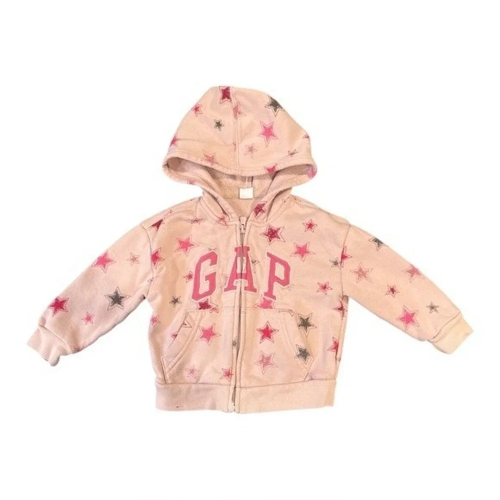 BabyGap Hoodie & Joggers Set Toddler Girl Star Print Logo Set Long Sleeve Sz‎ 2T